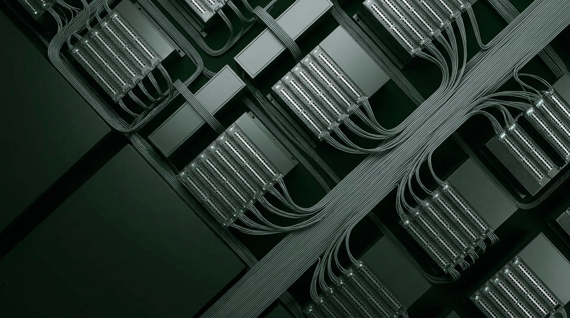 Interconnected compute network seen from above